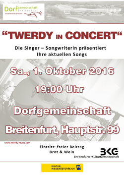 twerdy in concert - Breitenfurter Kulturgemeinschaft