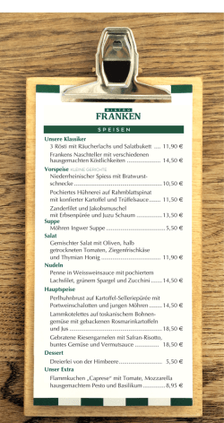 Bistrokarte - Delikatessen Franken