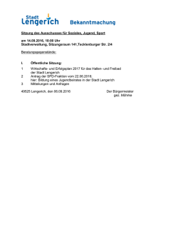 Sitzung des Ausschusses für Soziales, Jugend, Sport