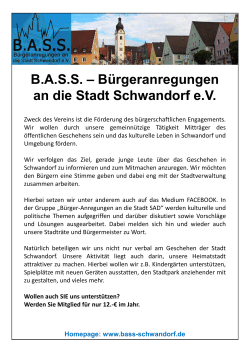 Info-Broschüre - Bürgeranregungen an die Stadt Schwandorf