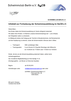 Infoblatt - Schwimmclub Berlin