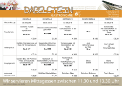 Speiseplan 36. Woche 2016 - Dabelstein – Gastronomie und Catering
