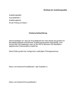 Muster-Urheberschaftserklärung