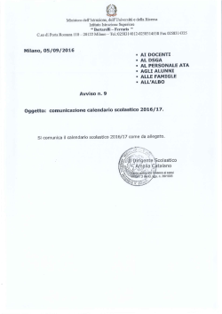 Calendario scolastico 2016/17 - IIS Bertarelli