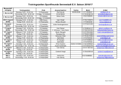 Trainingszeiten 16/17 - Sportfreunde Sennestadt eV