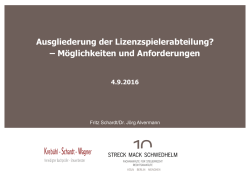 Gutachten zur Ausgliederung der Lizenzspielerabteilung