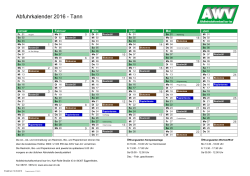 Abfuhrkalender 2016 - Tann - Abfallwirtschaftsverband Isar-Inn