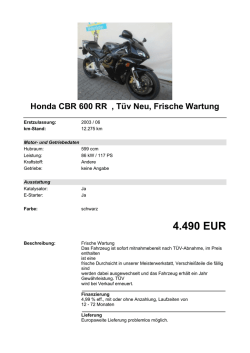 Detailansicht Honda CBR 600 RR €,€Tüv Neu, Frische