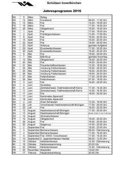 Schützen Innertkirchen Jahresprogramm 2016
