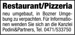 Restaurant/Pizzeria