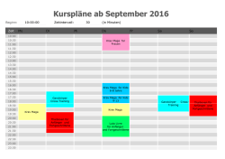 Kurs Plan - Legend of Sport