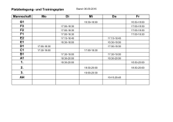 Platzbelegung- und Trainingsplan Mannschaft Mo Di Mi Do Fr G1 F3