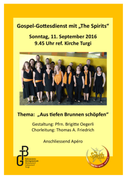 Gospel-Gottesdienst mit &bdquo;The Spirits&ldquo;