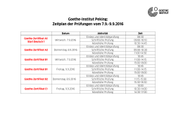 Zeitplan der Prüfungen vom 7.9.-9.9.2016 - Goethe