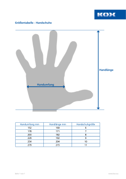 Gr&ouml;&szlig;entabelle - Handschuhe Handumfang Handl&auml;nge
