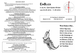 "Einblick" vom 04.09.16
