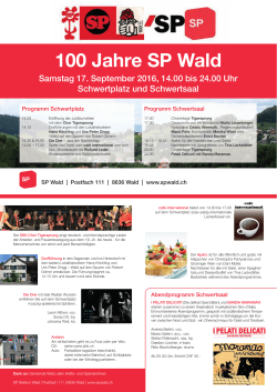 100 Jahre SP Wald - SP Kanton Zürich