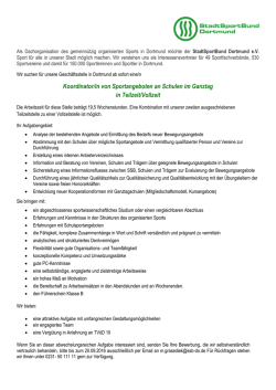 Koordinator/in von Sportangeboten an Schulen im Ganztag in