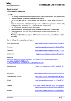 HERSTELLEN UND MONTIEREN Betriebsmittel