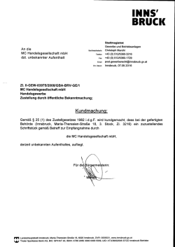 Zustellung durch öffentl. Bekanntmachung, MC Handelsgesellschaft