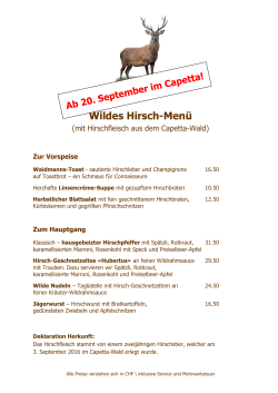 Wildes Hirsch-Menü