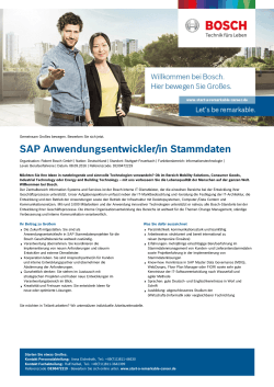 SAP Anwendungsentwickler/in Stammdaten