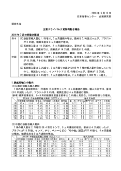 .2016 年 9 月 15 日 日本海事センター 企画研究部 関係各位 主要ドライ