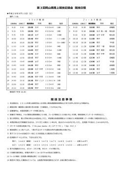 競 技 注 意 事 項 第3回岡  県陸上競技記録会 競技  程