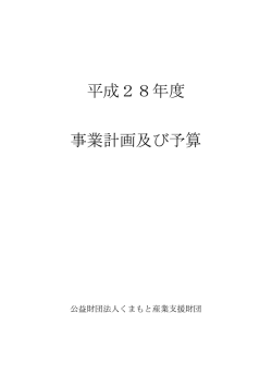 H28 事業計画及び予算