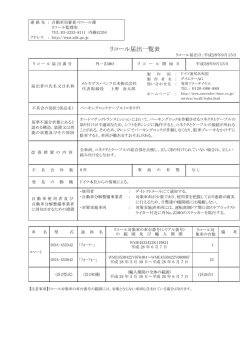 リコール届出一覧表 - メルセデス・ベンツ