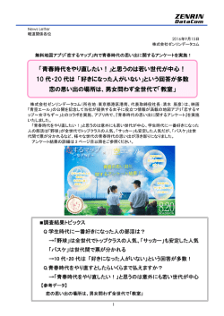 「青春時代をやり直したい！」と思うのは若い世代が中心！ 10 代・20 代