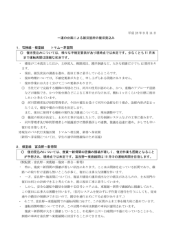 一連の台風による被災箇所の復旧見込み