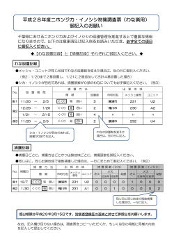 平成28年度ニホンジカ・イノシシ狩猟調査票（わな猟用）