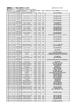 H28年9月9日現在 那覇港クルーズ船入港予定（2017年）