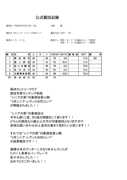 9月シニア・レディス合同コンペ 競技結果のお知らせ！