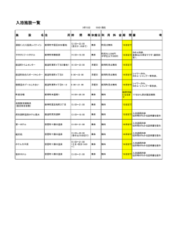 入浴施設一覧