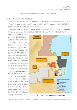 モザンビーク中部堆積盆地のガス鉱区における開発状況 1．Pande