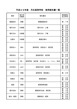 H29使用教科書一覧 - 福井県立丹生高等学校