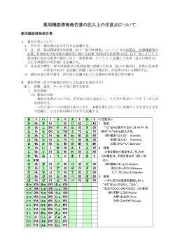 薬局機能情報報告書の記入上の注意点について