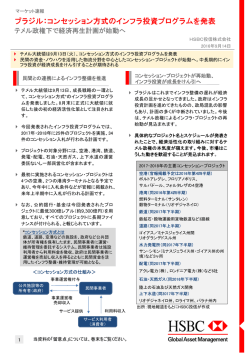 ブラジル：コンセッション方式のインフラ投資プログラムを発表