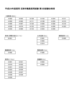 （大学卒・免許資格職・身体に障害のある人） 第3次試験合格者