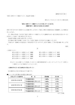 新生・世界スマート債券ファンド - 新生インベストメント・マネジメント