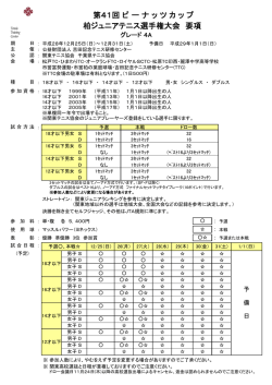 要項 - TTC テニススクール 吉田記念テニス研修センター