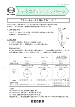 ラジエータホース水漏れ予防についてNEW