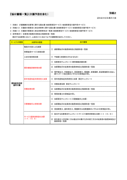 別紙2 『添付書類一覧』（介護予防を含む）