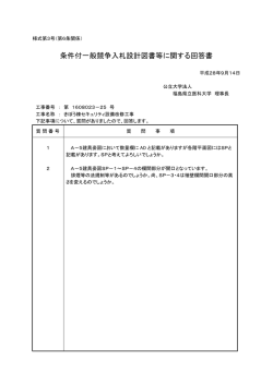 条件付一般競争入札設計図書等に関する回答書