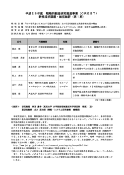 採択課題・総評 - 科学技術振興機構