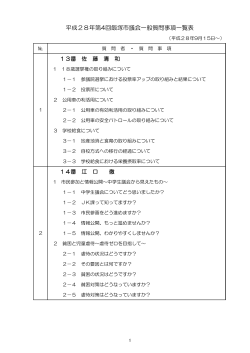 平成28年第4回飯塚市議会一般質問事項一覧表