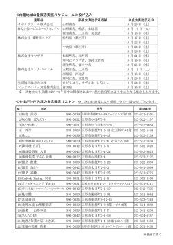 ≪内陸地域の量販店実施スケジュール≫投げ込み ≪やまがた庄内浜の