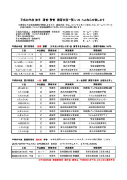 平成28年度後半運管整管講習日程について